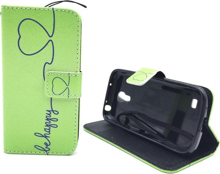 Produktbild König Design Schutz Hülle für Samsung Galaxy S4 Mini Be Happy Grün Tasche Case + 1 Panzer Schutz Glas (Samsung Galaxy S4 mini)