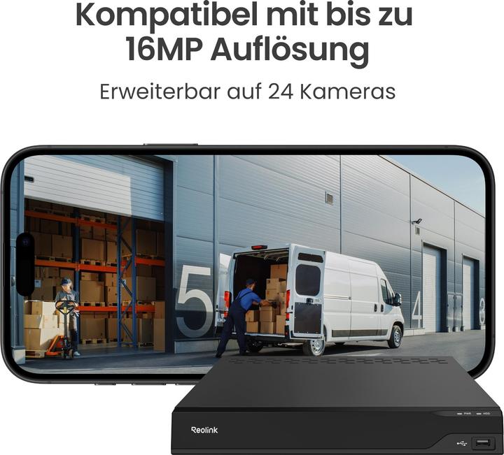 Immagine prodotto Reolink PR-PN16 PoE 32TB NVR für 24/7 Aufzeichnung (Videoregistratore di rete (NVR))