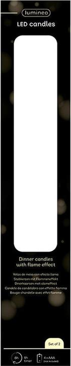 Actual product image Lumineo Led wax candle, green colour, rustic finish, ø2.20x24.50cm, pack2 units (2x)