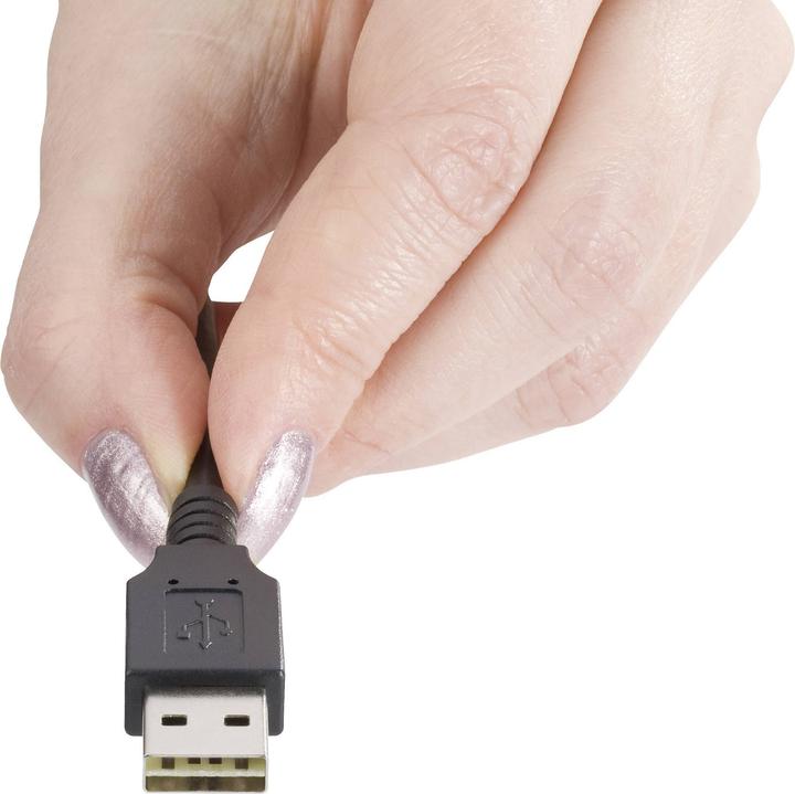 Actual product image Renkforce USB 2 A/Mini-B connection cable 1.8 m with reversible plug - never plug the cable in the wrong way (1.80 m, USB 2.0, 2.50 W)