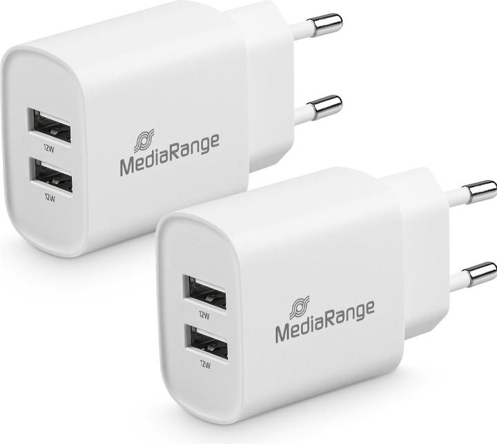 Immagine prodotto MediaRange Set di 2 alimentatori USB con 2 porte USB-A (12 W)