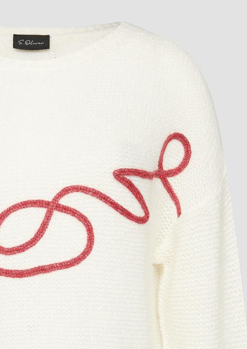 Image du produit S.Oliver Strickpullover Locker gestrickter Pullover aus Alpakamix mit Love-Schriftzug (L)