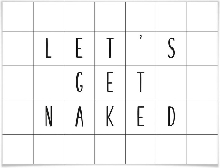 Produktbild Trenddeko mit Raster - Let's get naked (40 x 30 cm)