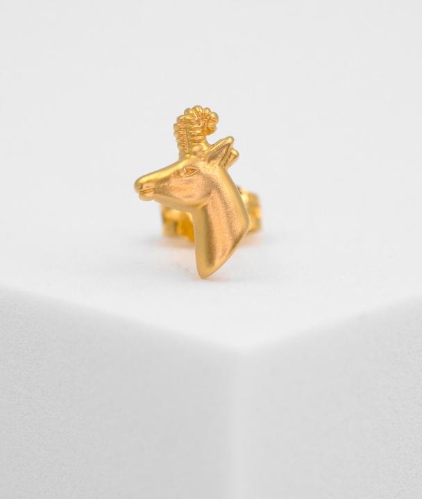 Immagine prodotto Muau Perno singolo per orecchio camoscio oro giallo 750, 9x7mm (Oro giallo 750/18 carati)