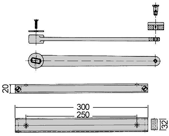 Dormakaba Swing lever to BTS for doors with load-bearing hinges