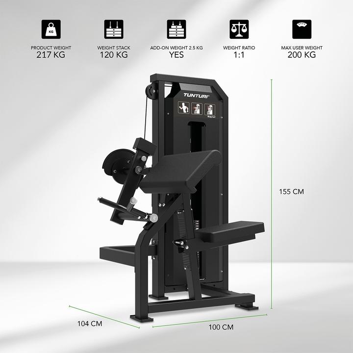 Actual product image Tunturi Platinum bicep curl with weight stack