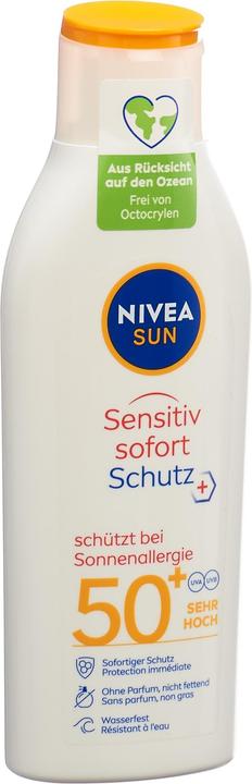 Actual product image NIVEA Sensitive Immediate Protect Sonnenlotion LSF 50+ (Sun lotion, SPF 50+, 200 ml)