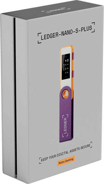 Actual product image Ledger Nano S Plus - Retro Gaming (Ripple, Bitcoin, Litecoin, Cardano, TRON, Bitcoin cash, Ethereum Classic, Ether, Stellar, Monero, Dogecoin)