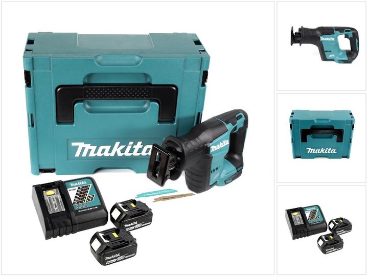 Actual product image Makita DJR 188 RTJ Cordless Brushless Reciprocating Saw 18 V + 2x Batteries 5.0 Ah + 1x Charger + Ma