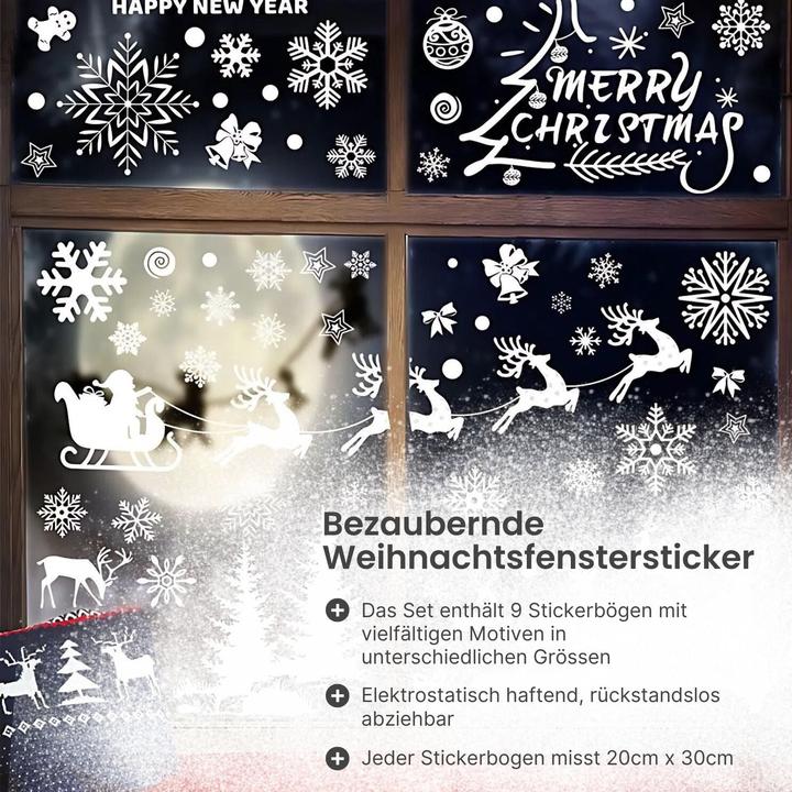 Image du produit Hermex Motifs festifs Autocollants de Noël Décorations de fenêtre collables Autocollants de Noël