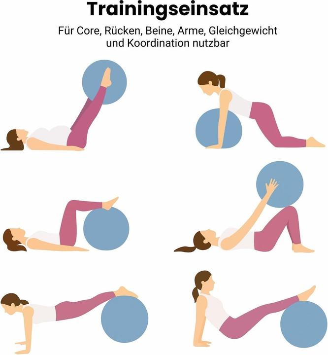 Produktbild Hermex Sitzball mit Schutzhülle Yoga-Ball Gymnastikball Fitnessball (65 cm)