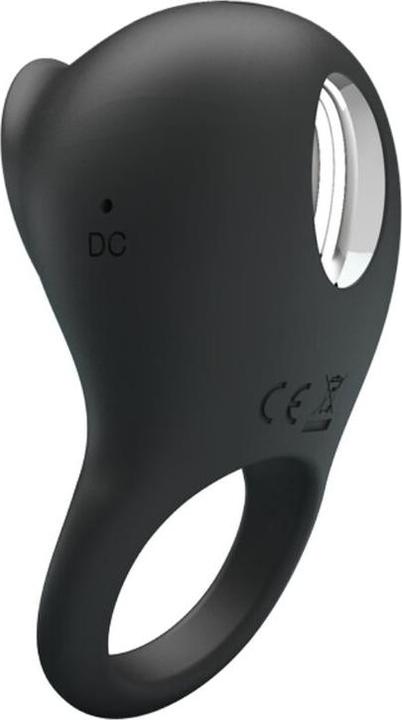 Actual product image Pretty Love Vibrating Cock Ring With Black Tongue (9.80 cm)