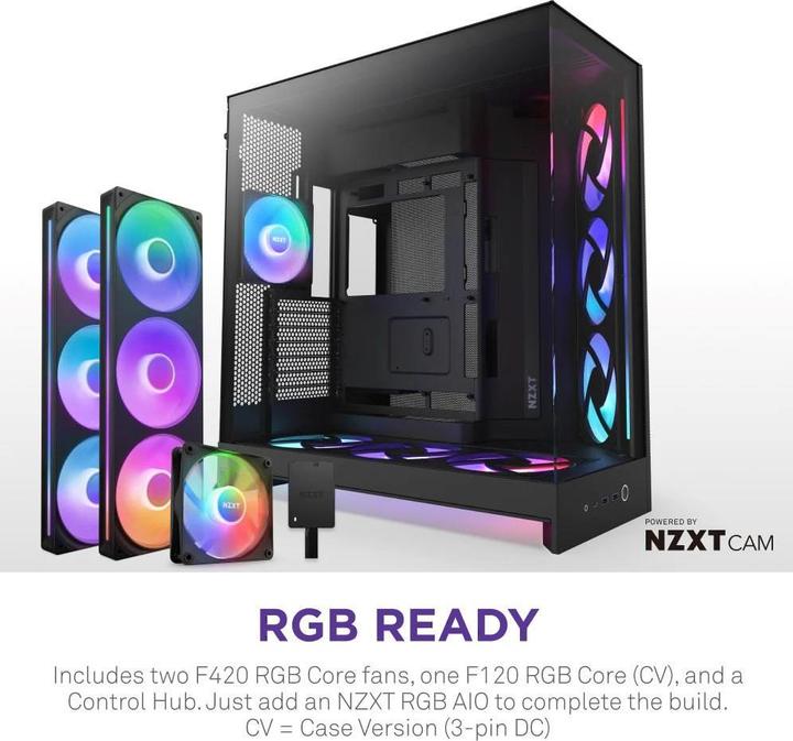 Produktbild NZXT H9 Flow RGB+ (ATX, Micro ATX (mATX), Mini-ITX)