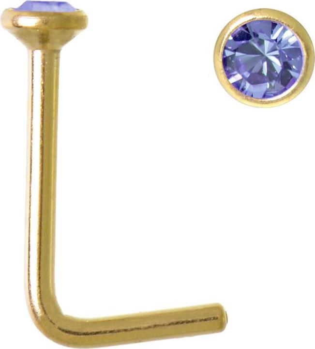 Produktbild Bijouteria Nasenpiercing (Chirurgenstahl 316L, PVD Beschichtung (goldfarbig), Premium Kristall)