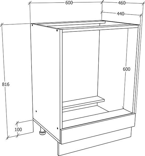 Produktbild VCM Ofenschrank Breite 60 cm Herdumbauschrank Herdschrank Backofenschrank Esilo (60 x 46 x 82 cm)