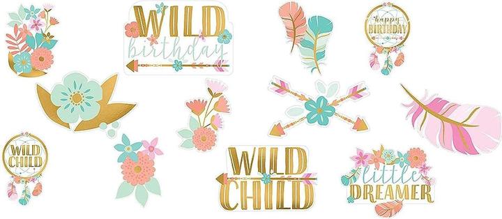 Produktbild Amscan Boho Ausschnitt Birthday Girl Kartonage 12erPack