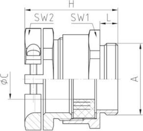 Actual product image Jacob JACO brass screw connection M25