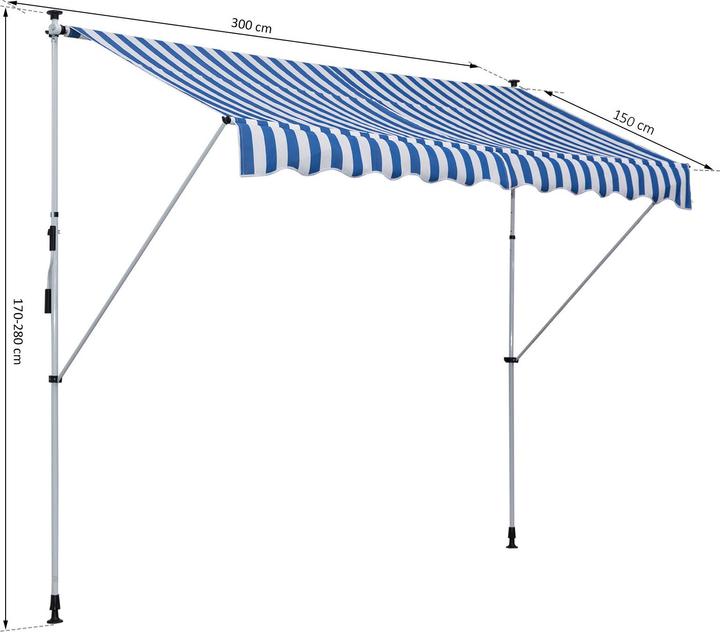 Image du produit Outsunny Store à pinces avec bras pliable (3 m)