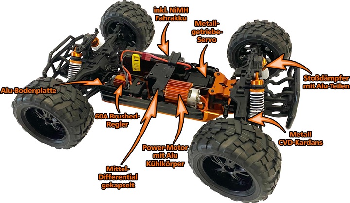Actual product image DF-Models BigHammer 5.1 Competition Truck BR-Brushed RTR (RTR Ready-to-Run)