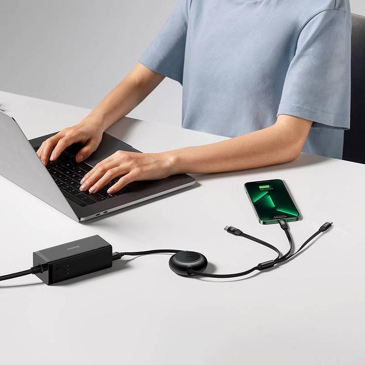 Productafbeelding Baseus Heldere Spiegel 4, USB-C 3-in-1 kabel voor micro USB / USB-C / Lightning 100W / 3,5A 1,1m (Zwart) (1.10 m, USB 3.2 Gen 1)