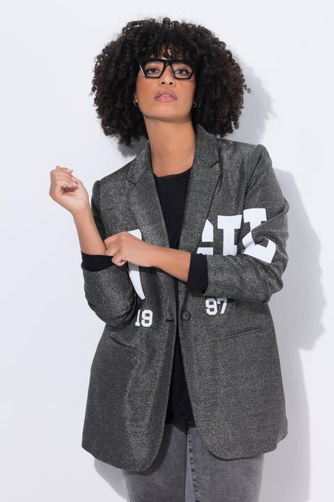 Image du produit Angel of Style Blazer coupe Straight Fit, tissu scintillant, applications lettres de l'alphabet (50)