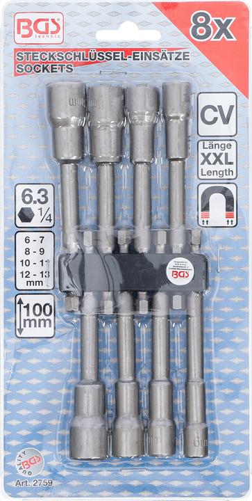 Actual product image BGS Socket spanner socket set (6 mm, 12 mm, 10 mm, 7 mm, 11 mm, 8 mm, 9 mm, 13 mm)