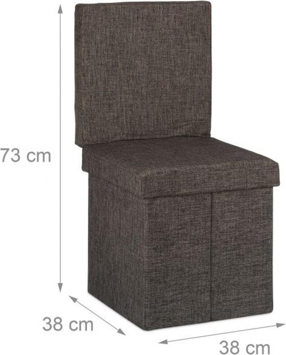 Actual product image Relaxdays Folding Storage Ottoman