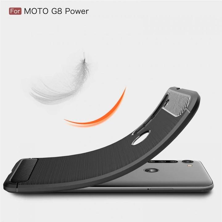 Produktbild Screenguard Motorola Moto G8 Power Hülle Carbon Brushed Soft TPU (Motorola Moto G8 Power)
