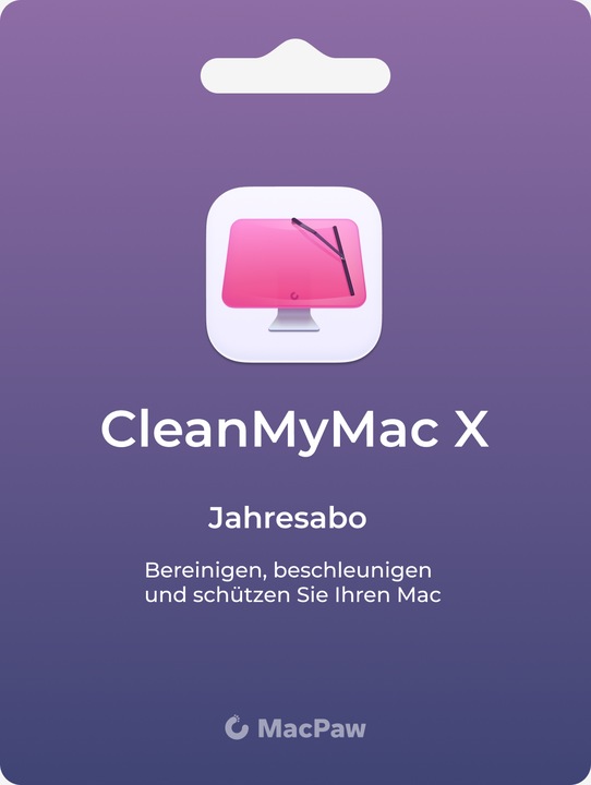 MacPaw CleanMyMac X 1-year subscription (1 Mac) Download Code (1 User, 1 Geräte/User, 12 Monate)