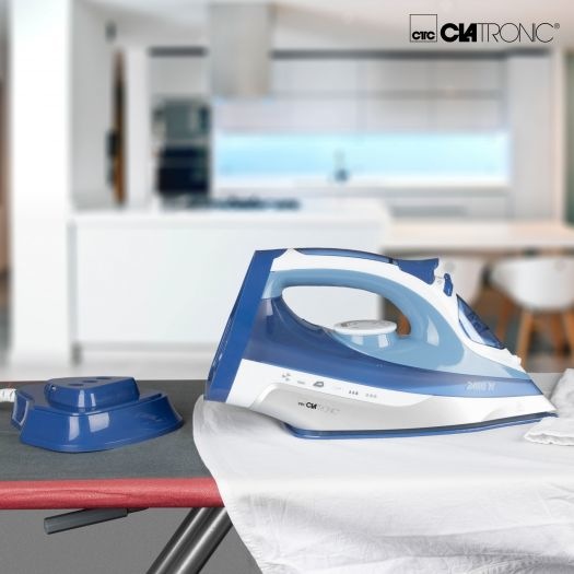 Actual product image Clatronic DB 3706 cordless steam iron ceramic soleplate white-blue (2400 W)