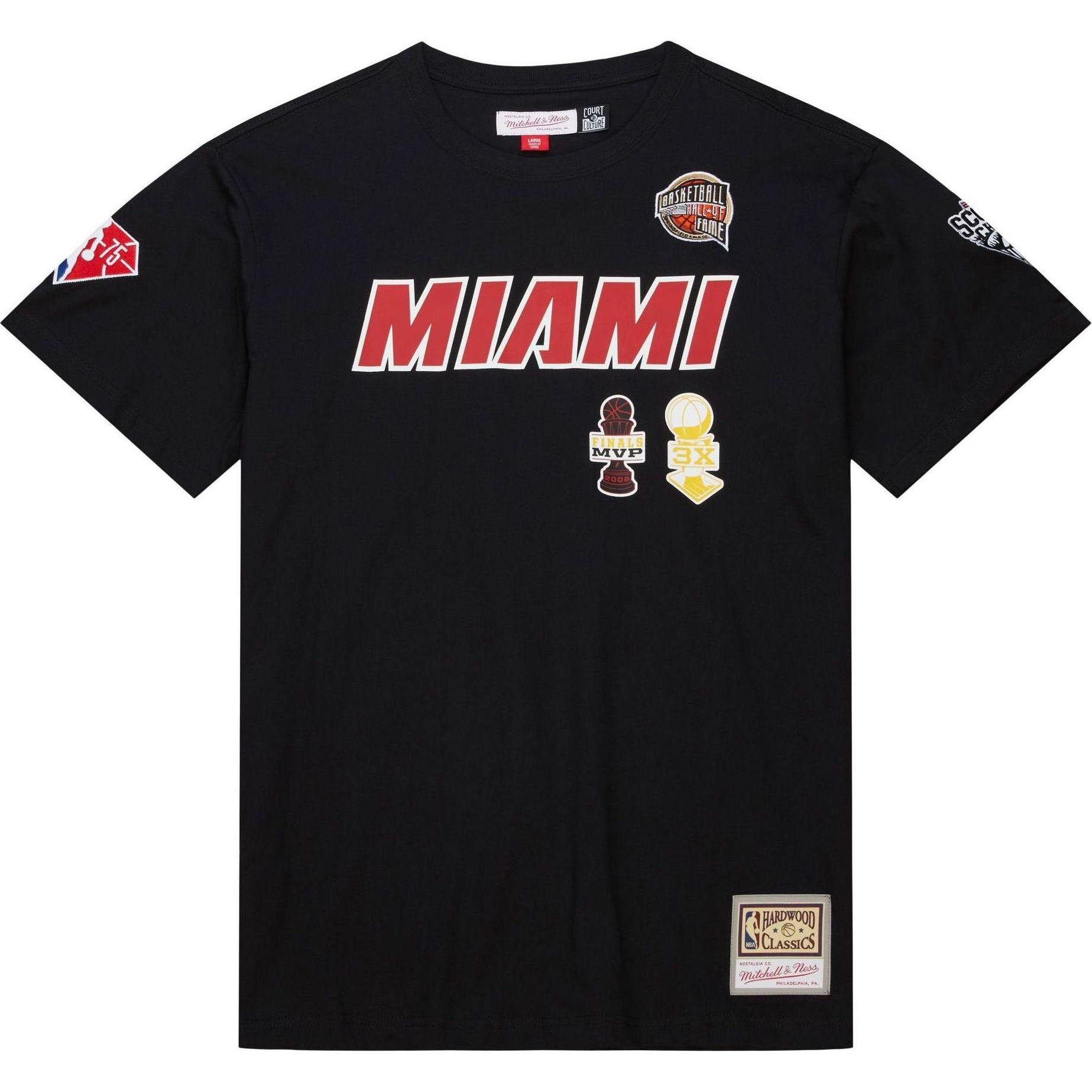 Mitchell & Ness, Herren, Shirt, Dwyane Wade Miami Heat HALL OF FAME Shirt - L, Schwarz, (L)