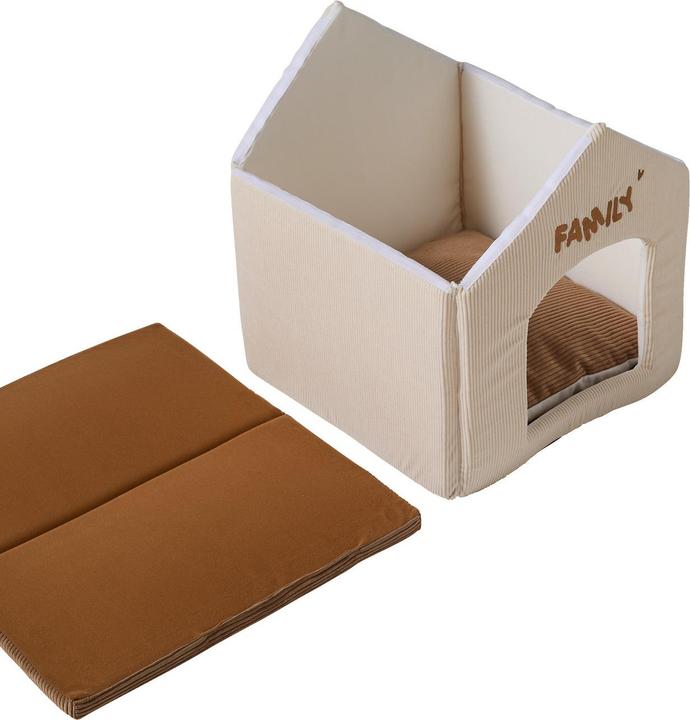 Actual product image Vertbaudet Hundehütte aus Cord FAMILY, Dach abnehmbar (Dog house)