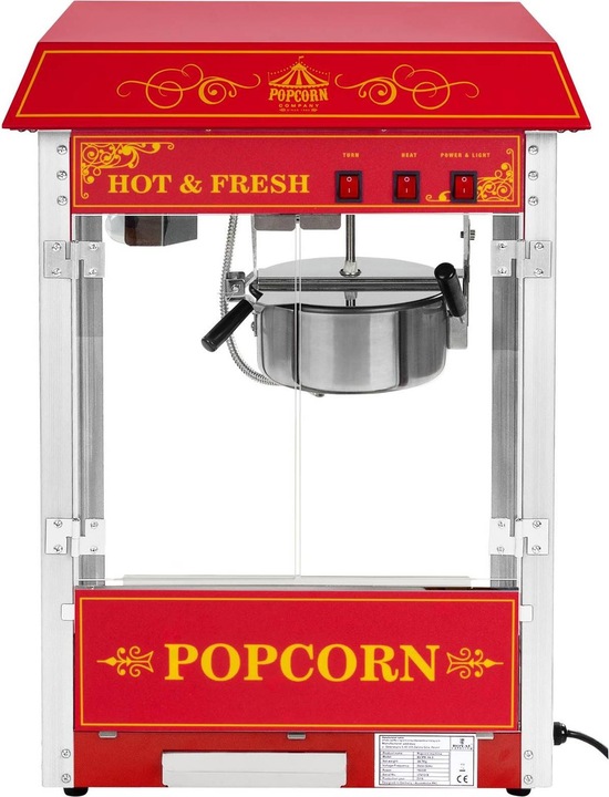 Produktbild Royal Catering Retro Popcornmaschine Profi Popcornmaker Popcornautomat 1500W 5kg/h mit Wagen