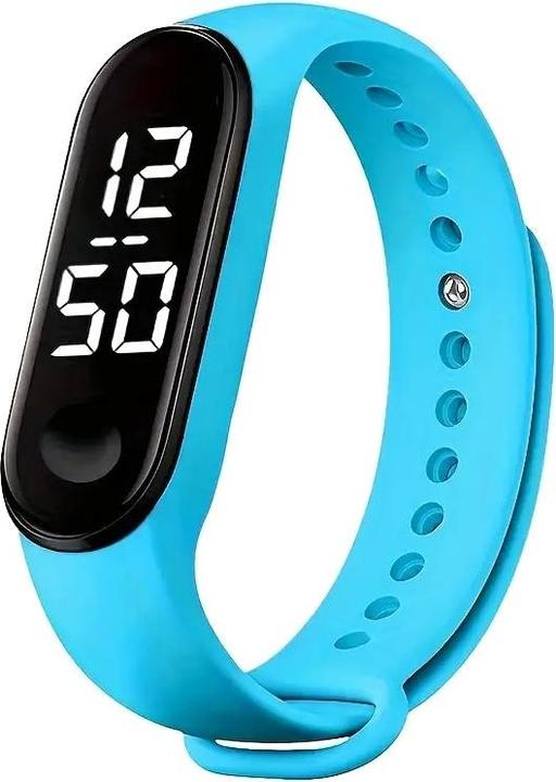 Produktbild Cbx Sport LED-Digitaluhr mit Silikonarmband 12-Stunden-Anzeige Hellblau (40 mm)