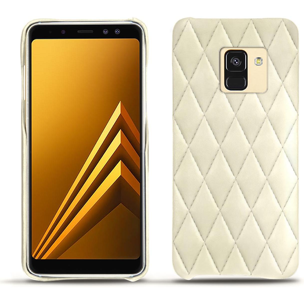 Noreve Lederschutzhülle (Samsung Galaxy A8+), Smartphone Hülle, Weiss