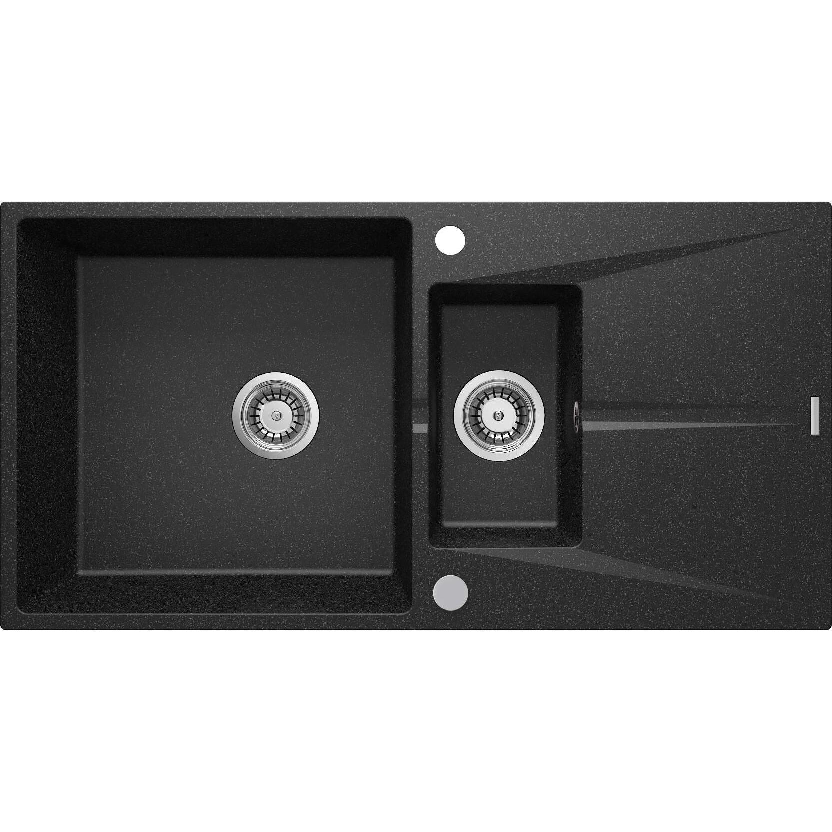 Deante , Spülbecken, 1 5-Becken-Spüle Aus Granit Mit Abtropffläche