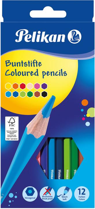 Productafbeelding Pelikan Kleurpotloden zeshoekig (Veelkleurig, 12 x)