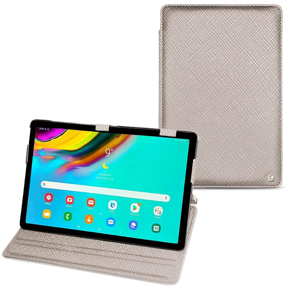 Noreve Lederschutzhülle horizontal (Galaxy Tab S5e), Tablet Hülle, Beige