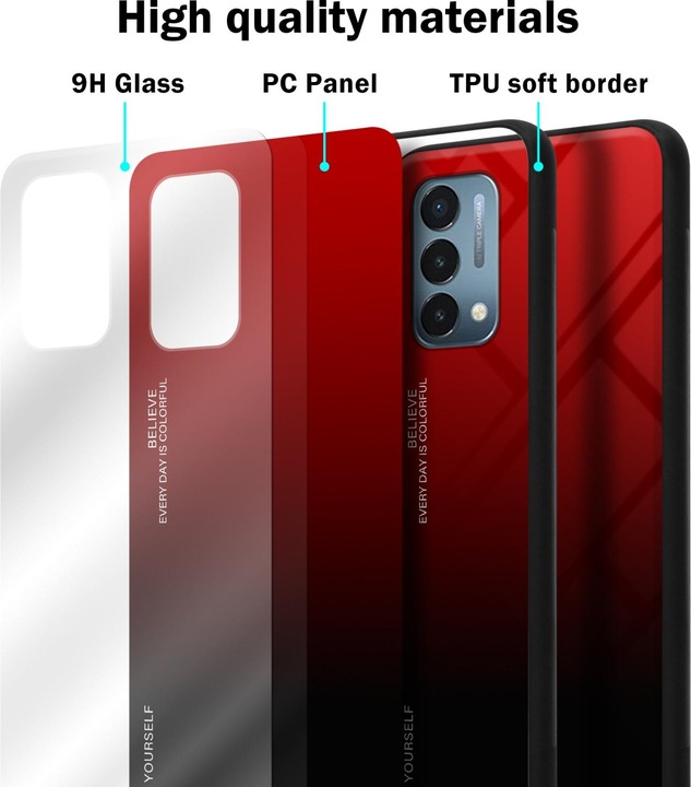 Productafbeelding Cadorabo TPU 2 Kleuren Glazen Hoesje (OnePlus Noord N200 5G)