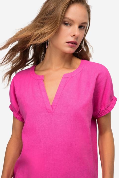 Immagine prodotto Laurasøn Leinenmix-Bluse, Tunika-Ausschnitt, elastischer Halbarm-Abschluss (M)