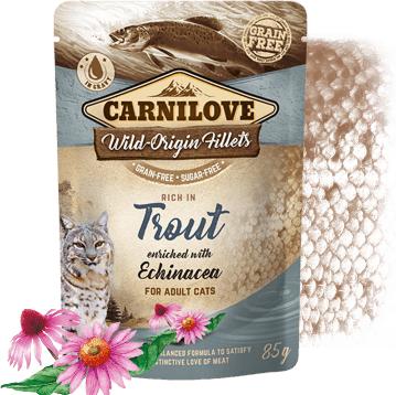 Produktbild Carnilove Cat Adult Pouch Ragout Forelle & Sonnenhut (Adult, 24 Stk., 2040 g)