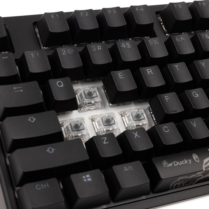 Produktbild Ducky ONE 2 Backlit PBT Gaming Tastatur, MX-Speed-Silver, RGB LED - schwarz (US) (US, Kabelgebunden)