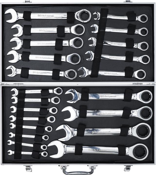 Image du produit BGS Jeu de clés mixtes à cliquet (6 mm, 7 mm, 8 mm, 9 mm, 10 mm, 11 mm, 12 mm, 13 mm, 14 mm, 15 mm, 16 mm, 17 mm, 18 mm, 19 mm, 20 mm, 21 mm, 22 mm, 23 mm, 24 mm, 27 mm, 30 mm, 32 mm)