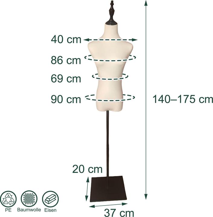 Actual product image Relaxdays Schneiderpuppe 36/38 PE