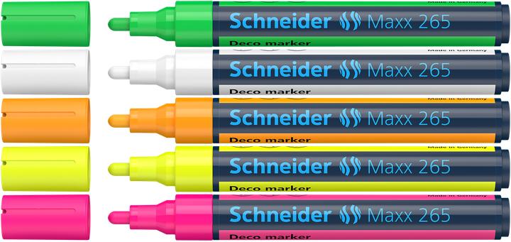 Actual product image Schneider Maxx 265 chalk pen (2-3 mm line width, can be wiped off with a damp cloth, water-based, odourless) (5 x)