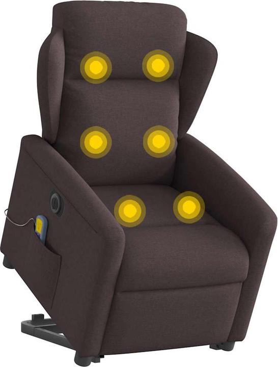 Immagine prodotto VidaXL Poltrona massaggiante elettrica con ausilio per la risalita in tessuto marrone scuro