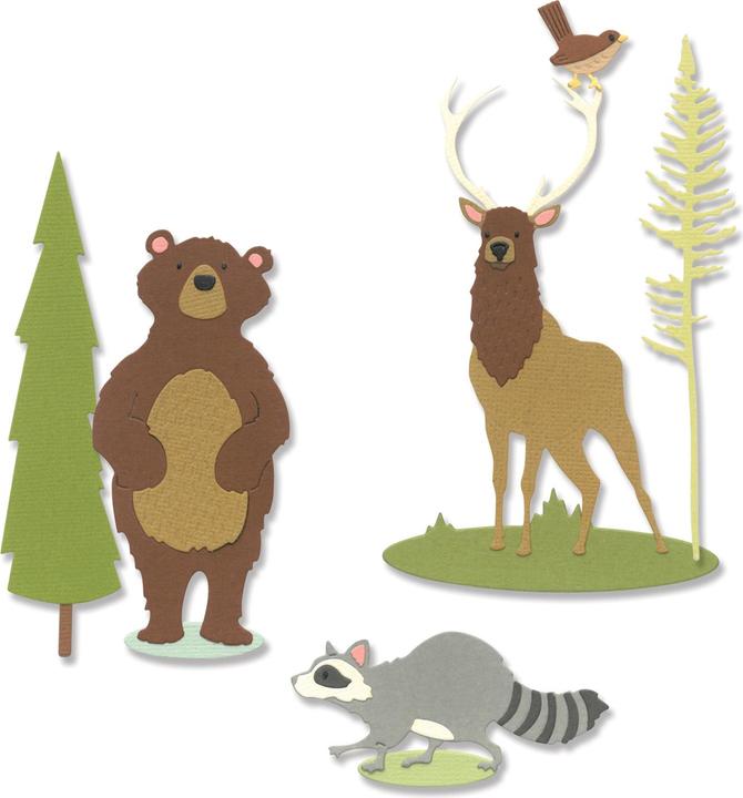 Sizzix Thinlits Stanzschablone "Forest Animals #2" (8 Blätter)