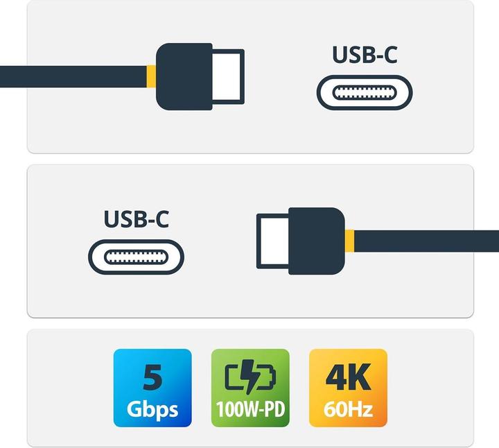 Produktbild StarTech com 2m USB-C Kabel 5Gbit/s - Hochwertiges USB-C Kabel - USB 3.1/3.2 Gen 1 Typ-C Kabel - 100 (2 m, USB 3.2 Gen 1, 100 W)