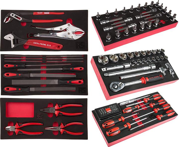 Produktbild RS PRO 7 Drawer Cabinet with 240pc tool content (71 cm, 97.50 cm)