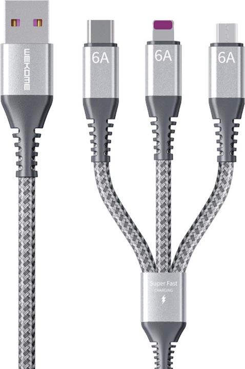 Image du produit Wekome Câble 3en1 USB-A Raython Rapide (1.20 m, 20 W)